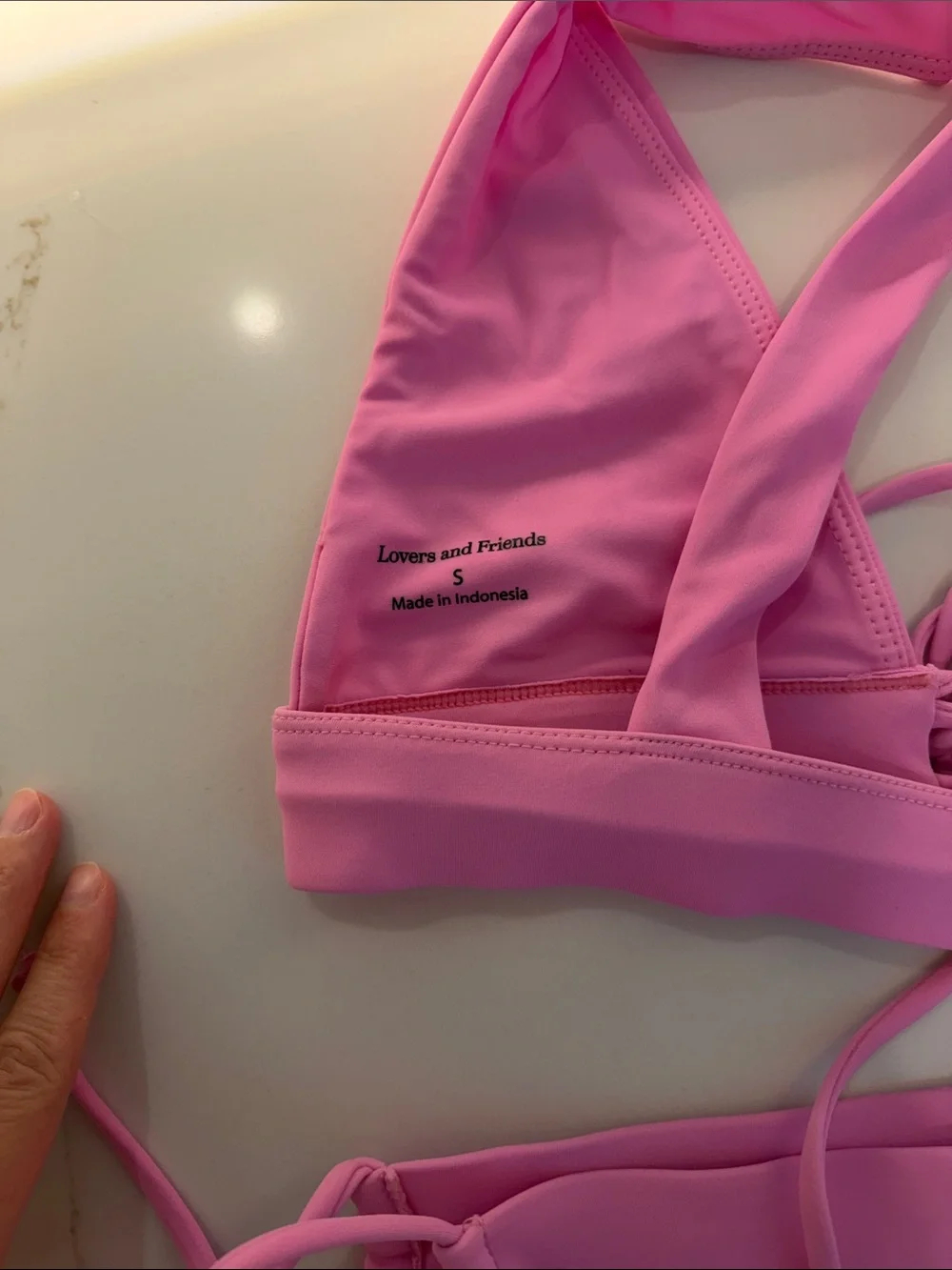Lovers and friends ACE Pink Triangle Tie-Side Bikini Set - Picture 4 of 8